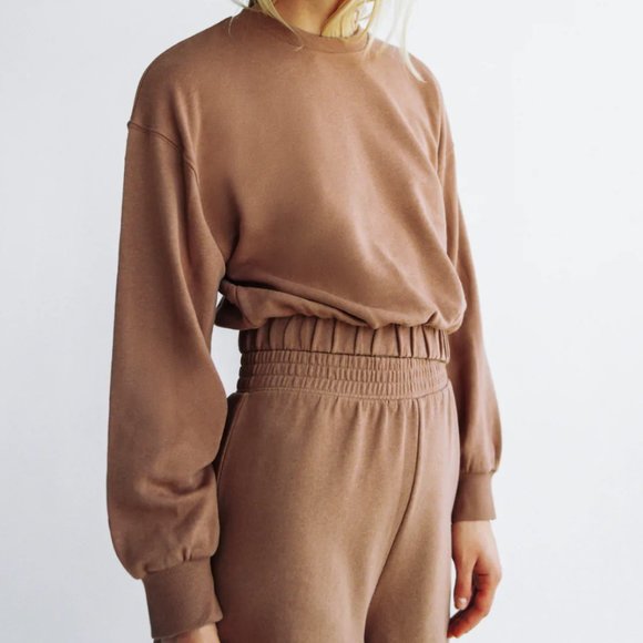 zara gathered sweatshirt